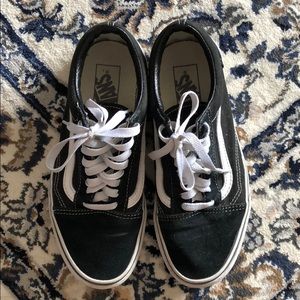 Striped Black Vans WOMENS 8